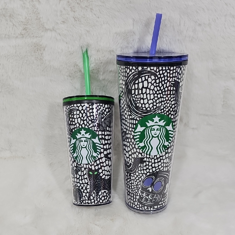 Starbucks Set of 2 Halloween Tumblers Sugar Skull